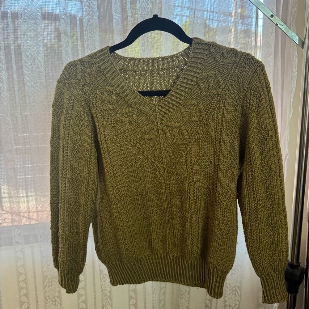 Olive Green Knit Sweater from Japan